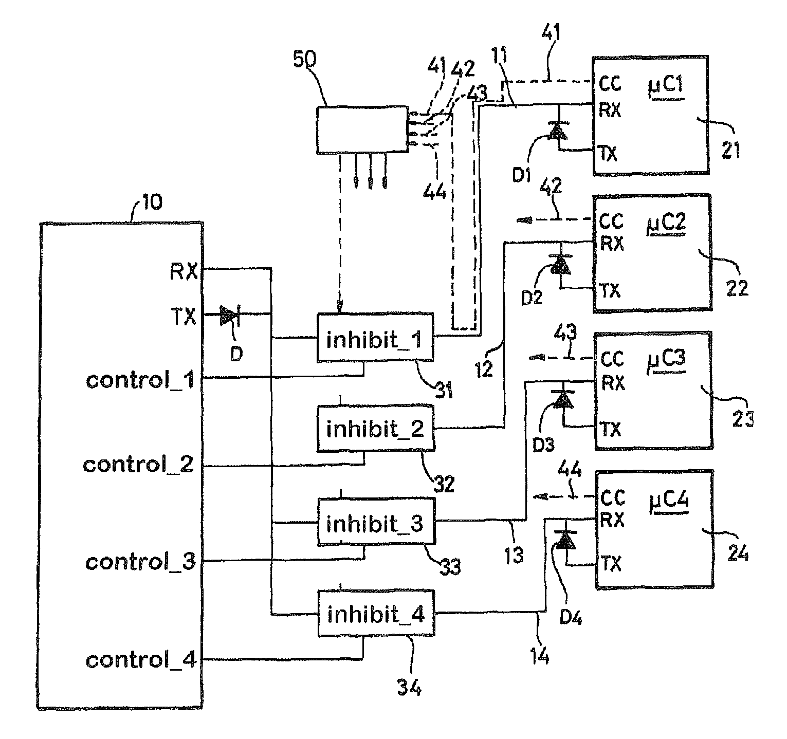 Method of synchronized control of electric motors of a remote-controlled rotary wing drone such as a quadricopter