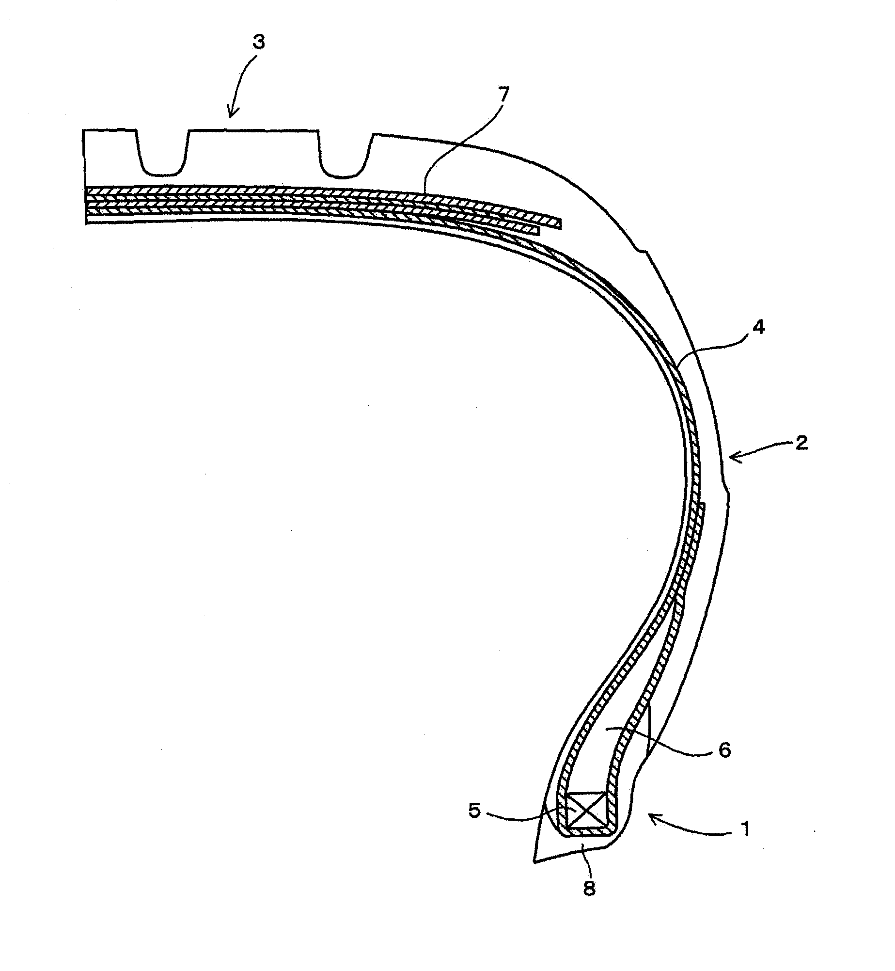 Rubber composition for use in tires