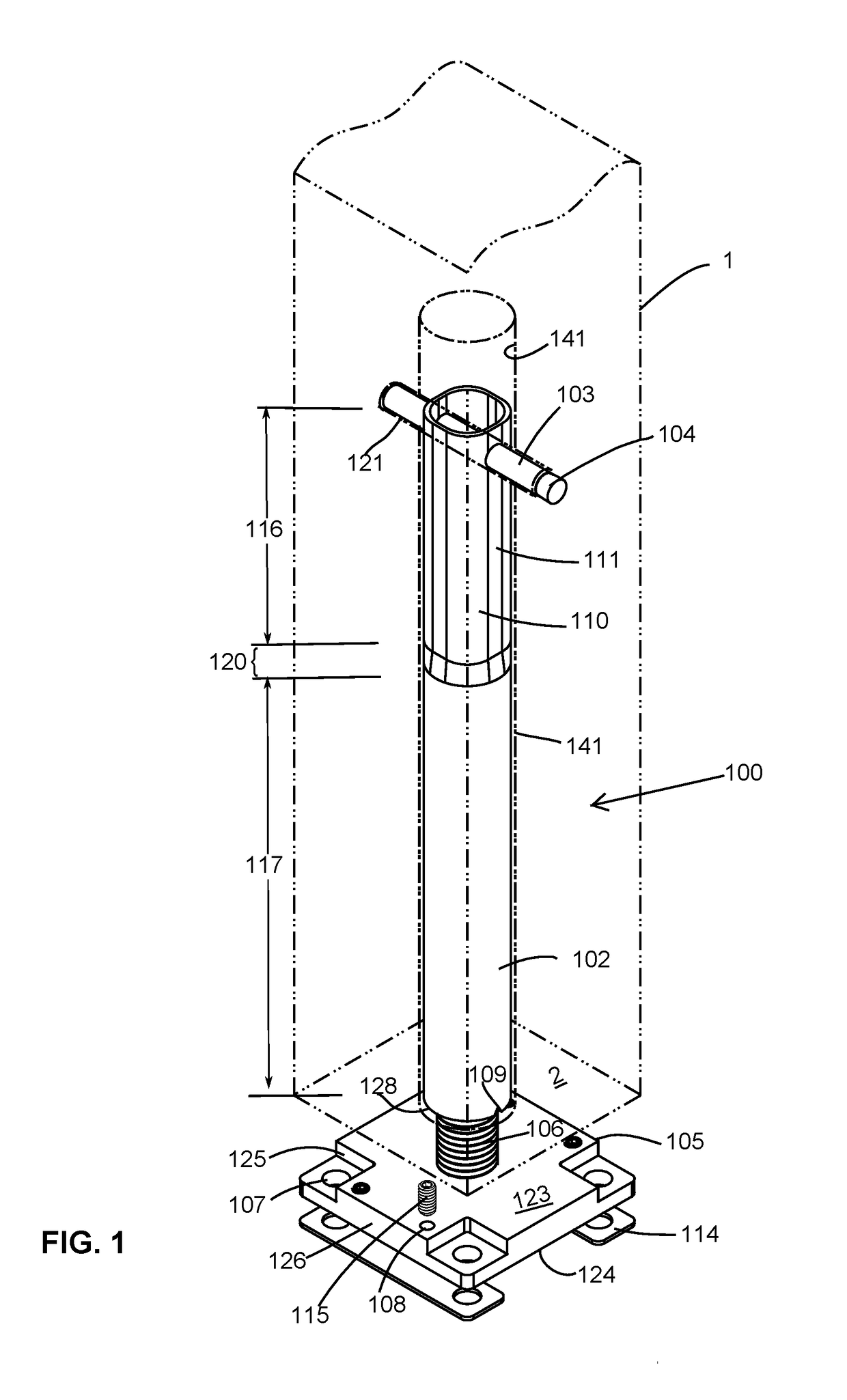 Concealed structural post fastening device and method