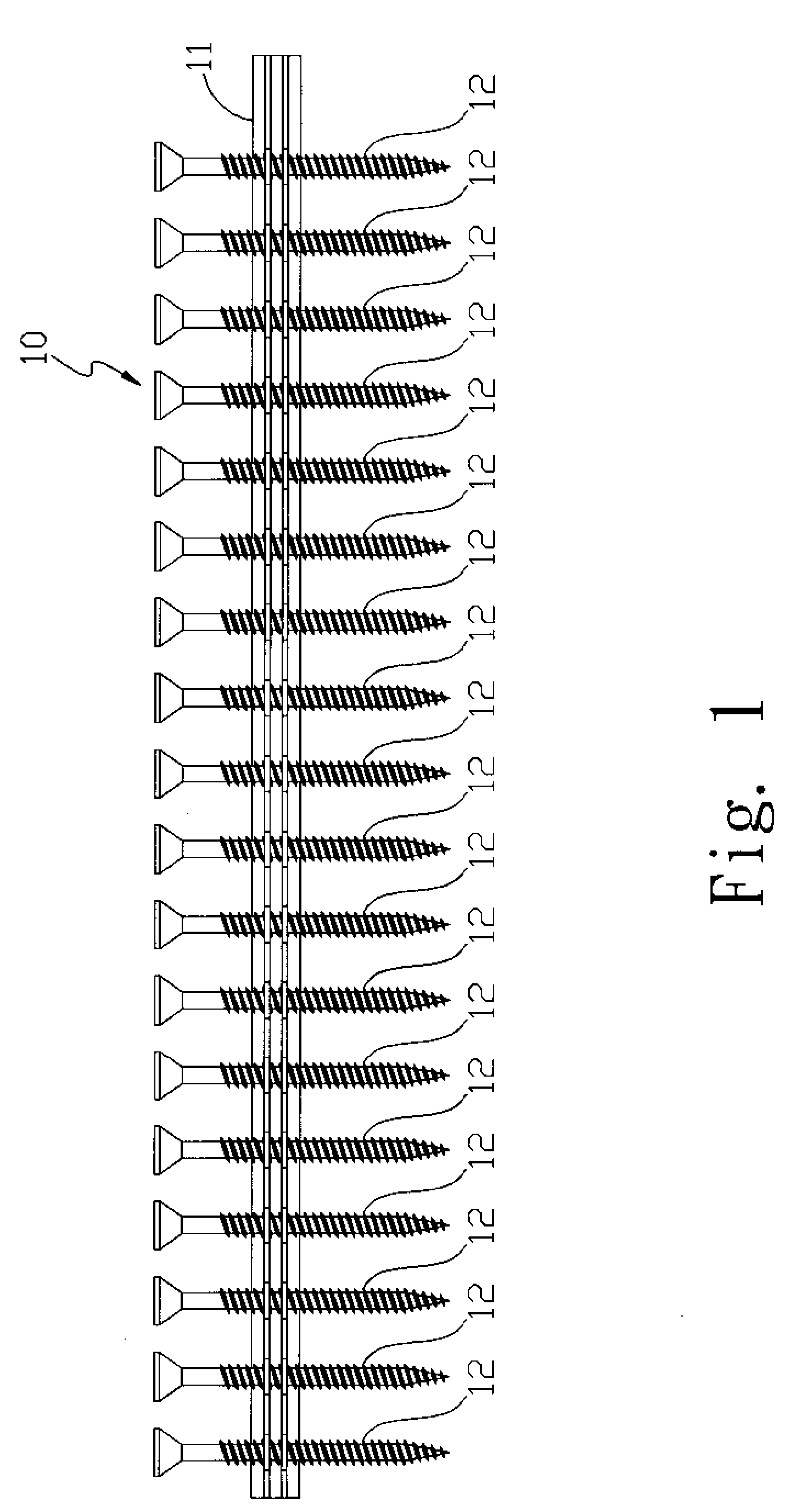 Screw retaining strip