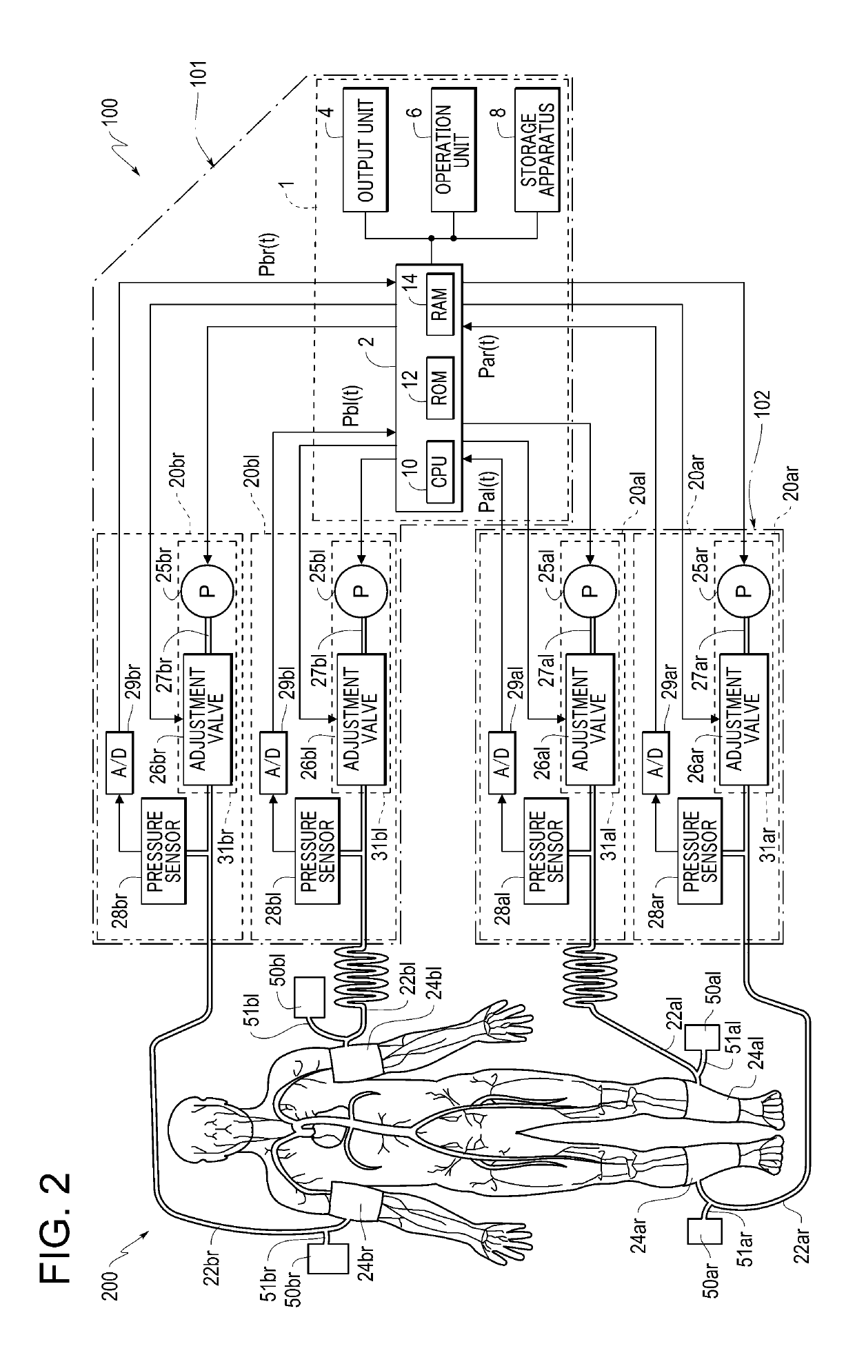 Blood pressure pulse wave measurement apparatus