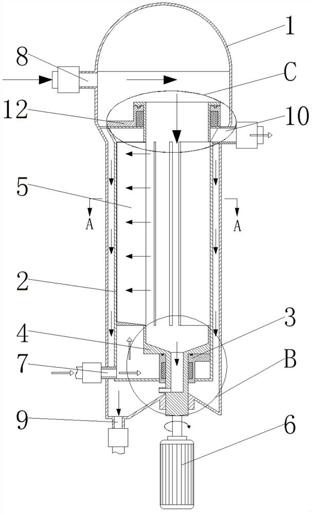 Rotary climbing film evaporator