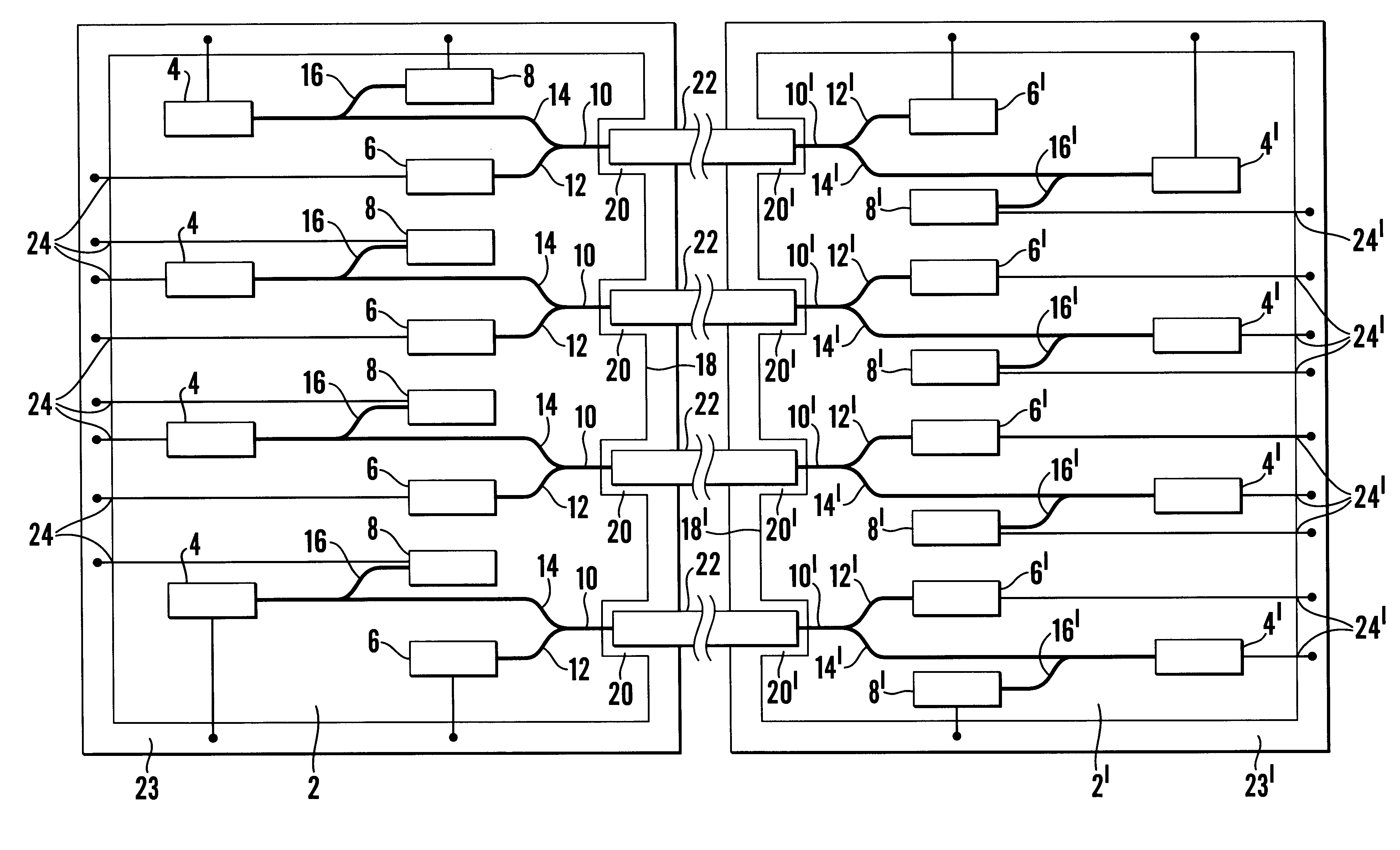Optical link between electrical circuit boards