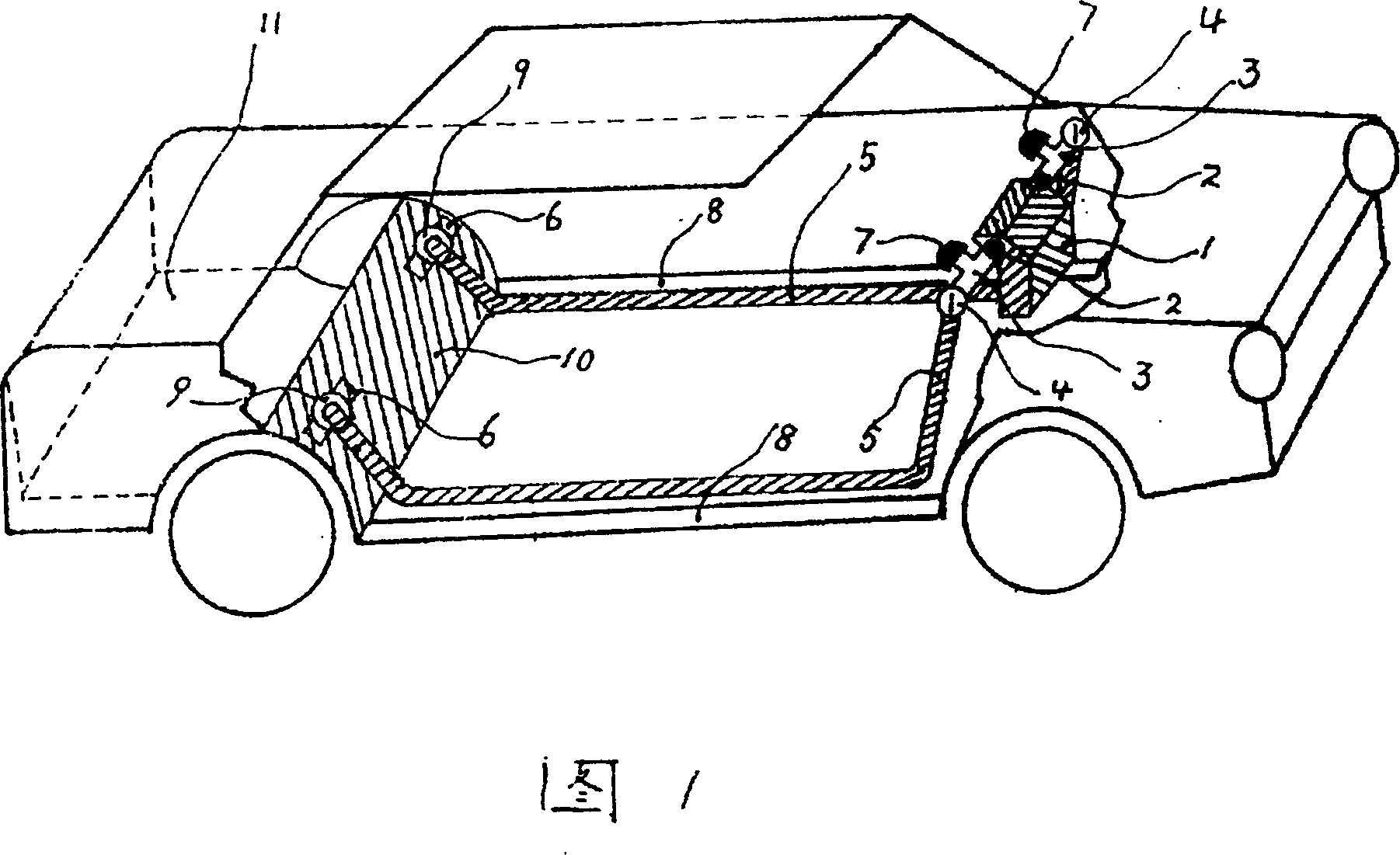 Car air-condictioning refrigeration system and the baggage compartment
