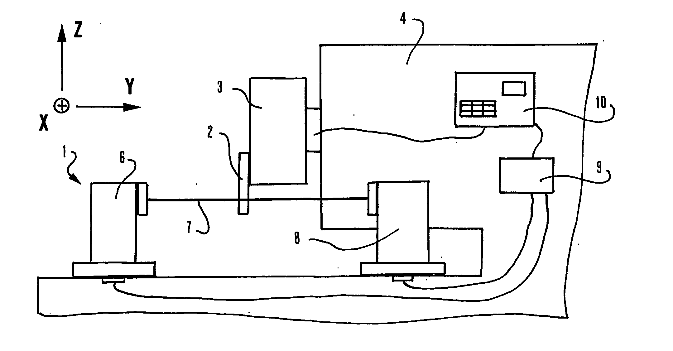 Method and system for checking the position of a mechanical part with a light beam