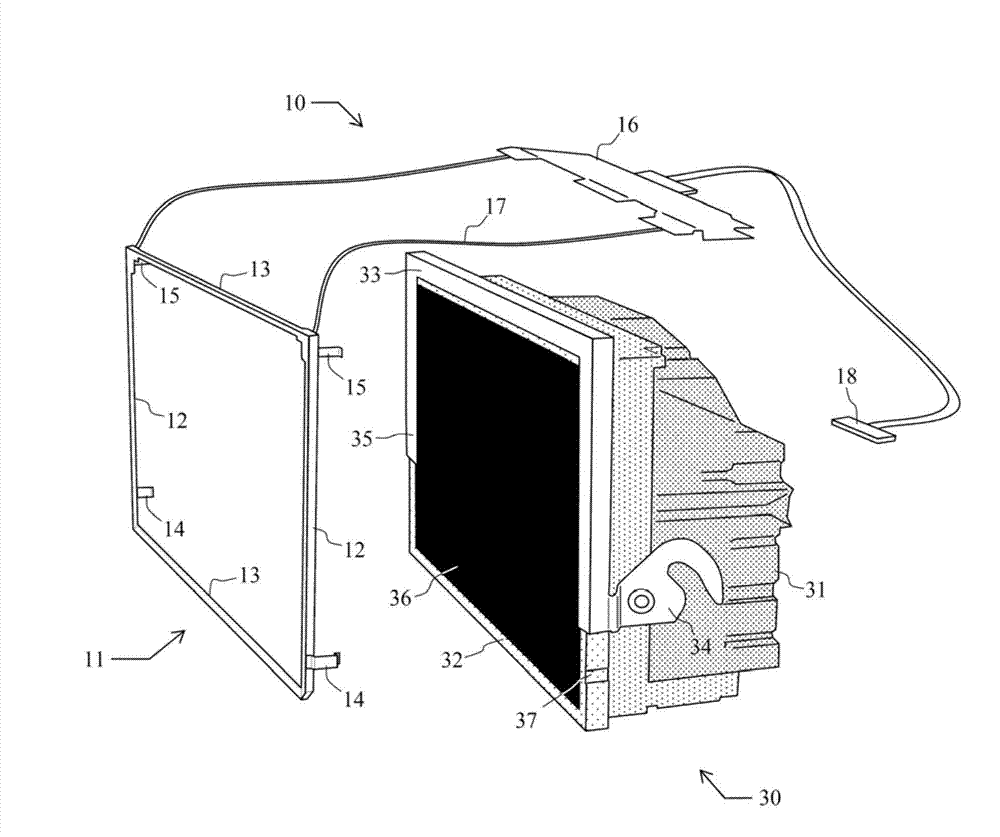 Clip-on touch-sensitive device for display device