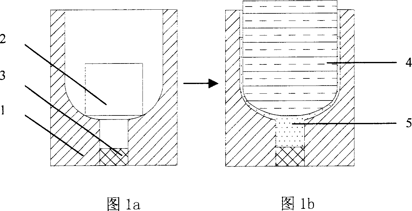 Lining half casing blank die forging forming method for recombination pressure container
