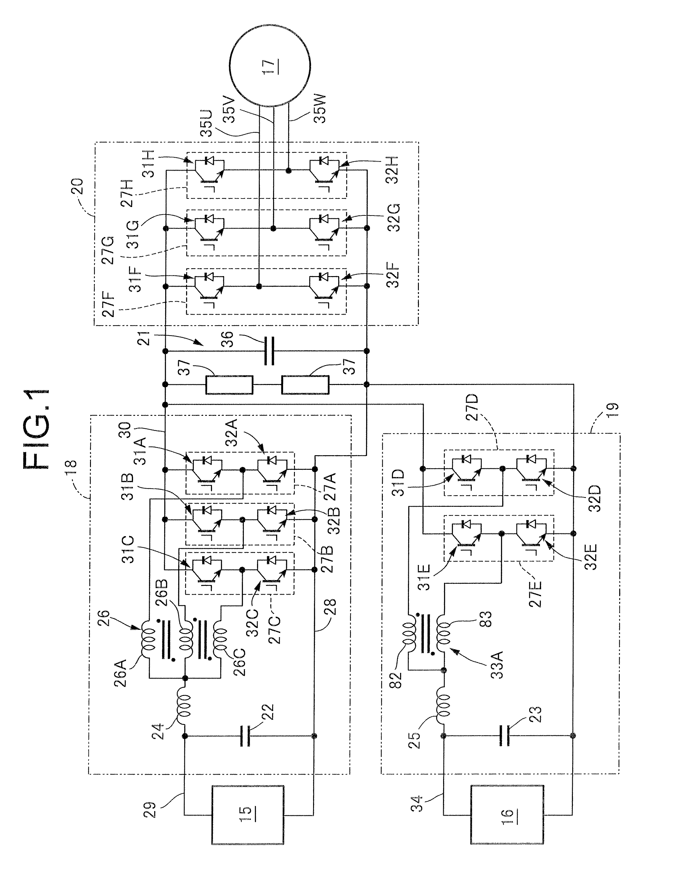 Cooling device for semiconductor element module and magnetic part