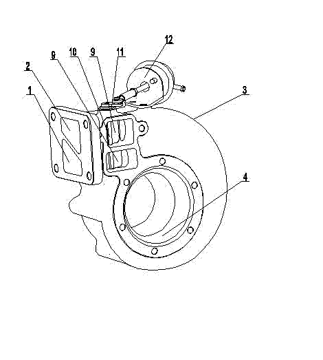 Volute device of variable geometry pulse gas inlet turbine