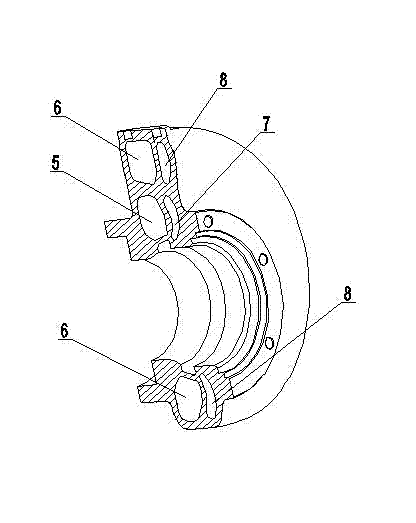 Volute device of variable geometry pulse gas inlet turbine