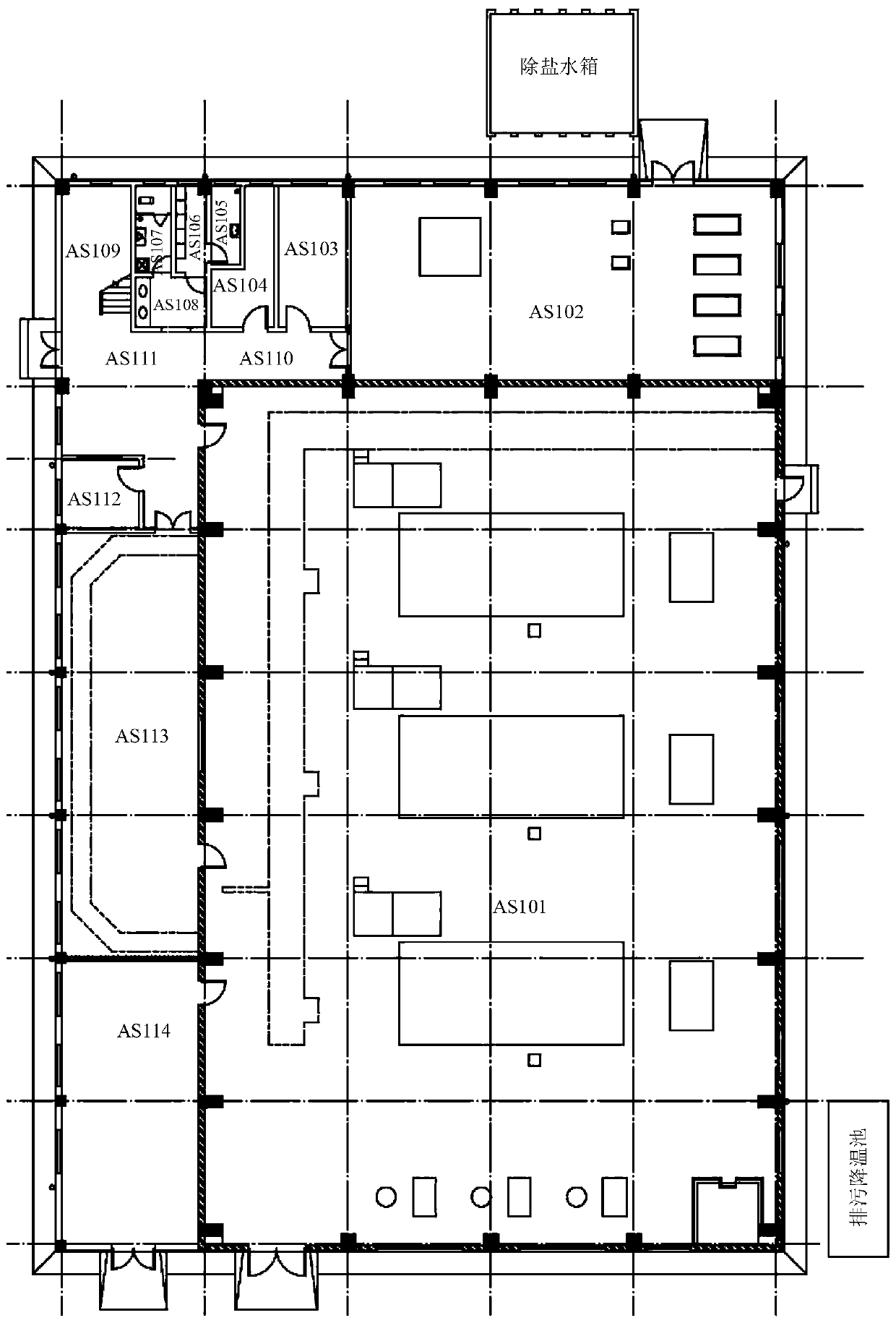 Arrangement structure of nuclear power station oil and gas boiler room