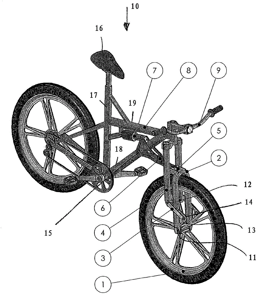 Front wheel suspension for a single-track vehicle