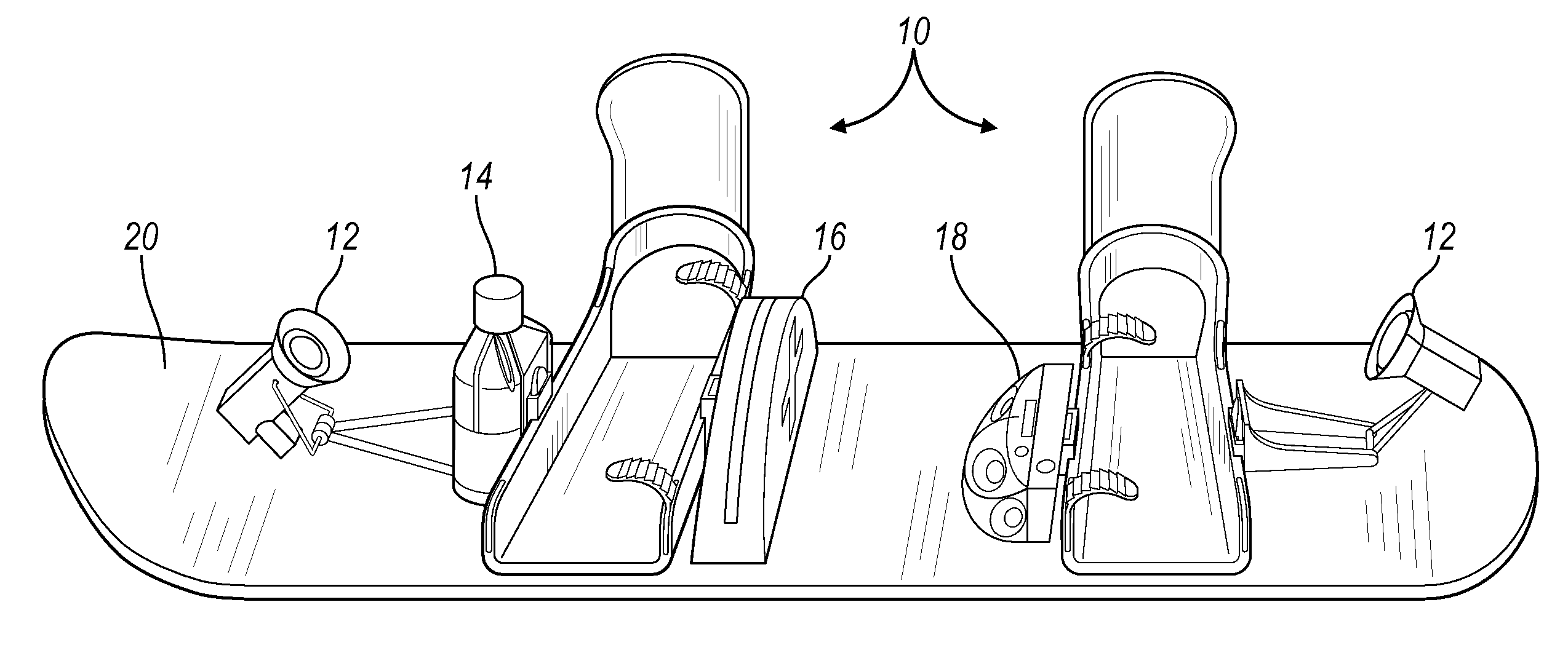 Tool-less manual quick release snowboard-mounted interface binding system via a snowboard binding