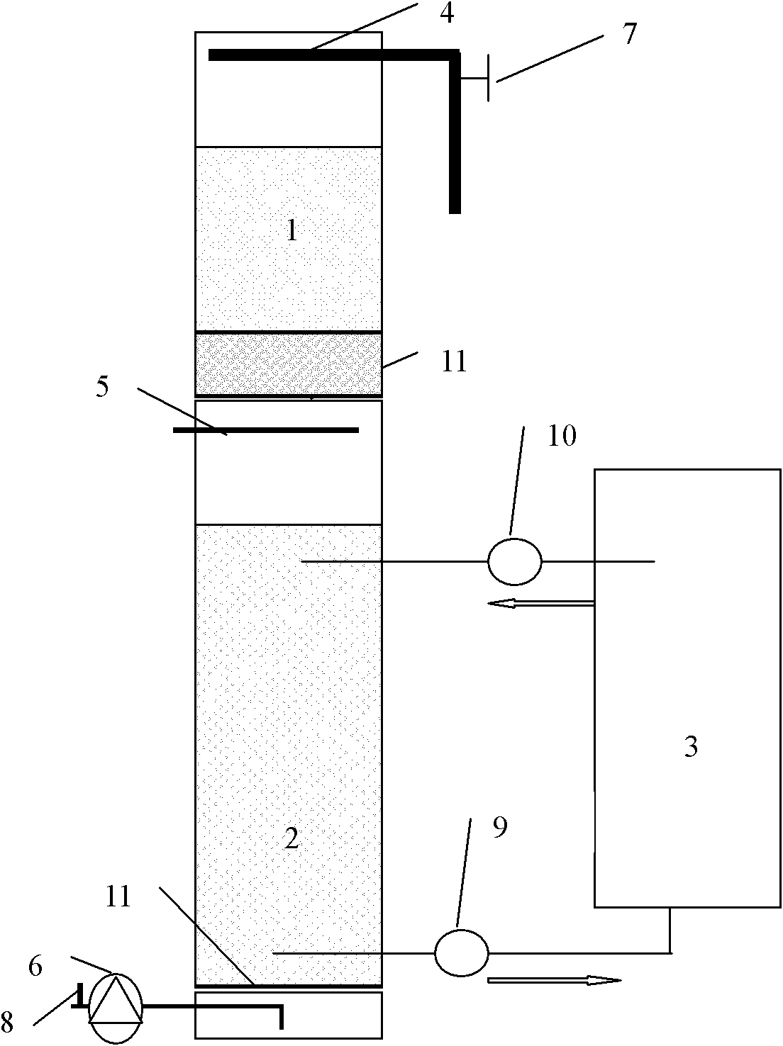 Processing device and processing method for removing nitrate from ground water
