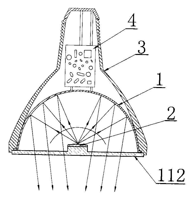 Method of improving secondary optical radiation glare of LED light source and LED lamp adopting method