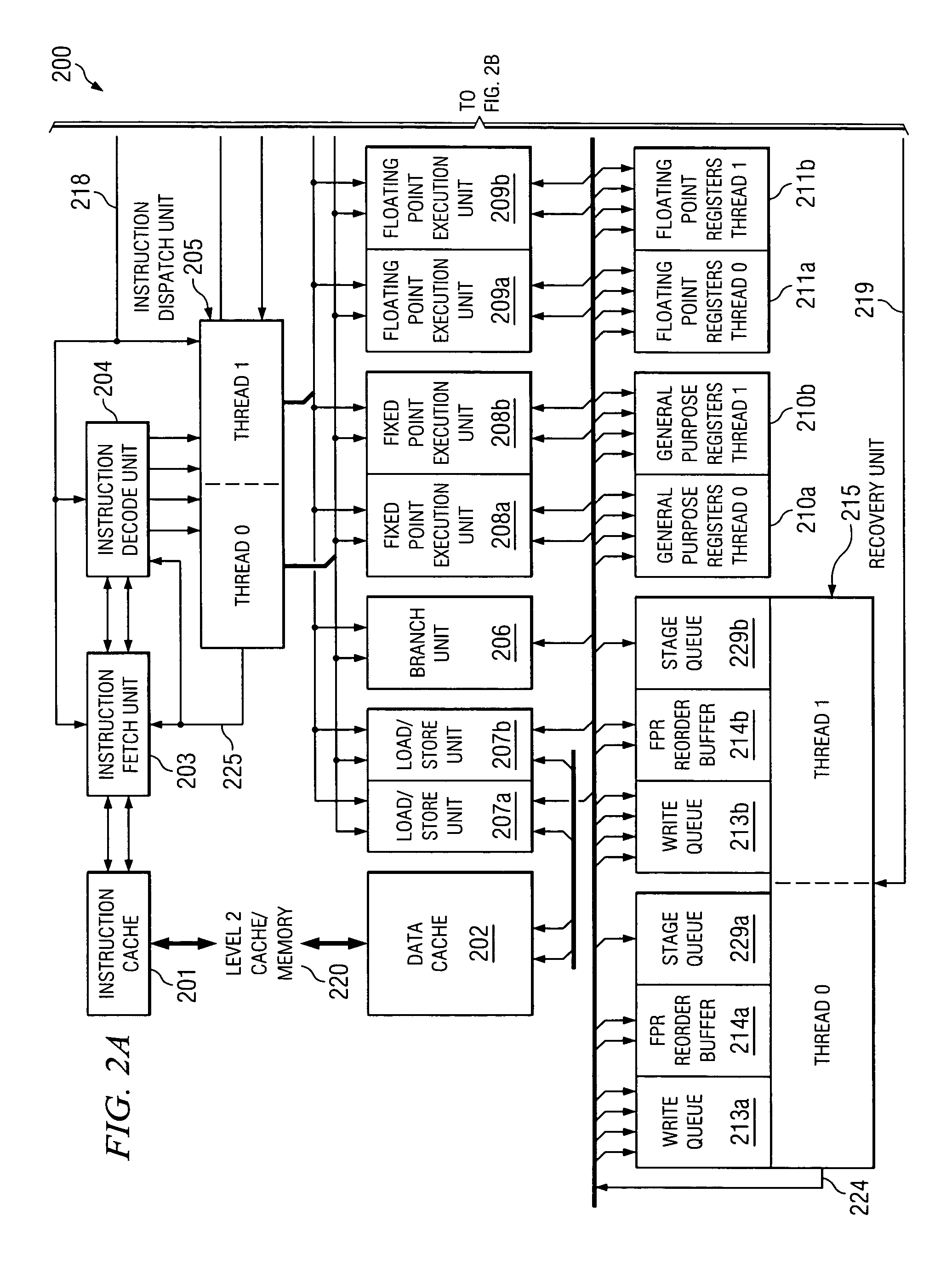 Method and apparatus for reducing number of cycles required to checkpoint instructions in a multi-threaded processor