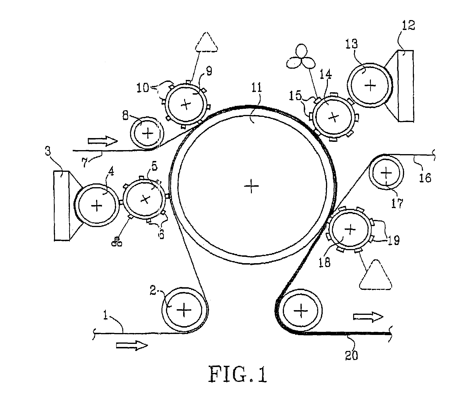 Method for producing a multi-ply web of flexible material, such as paper and nonwoven