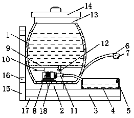 Automatic drinking device for meat chicken breeding