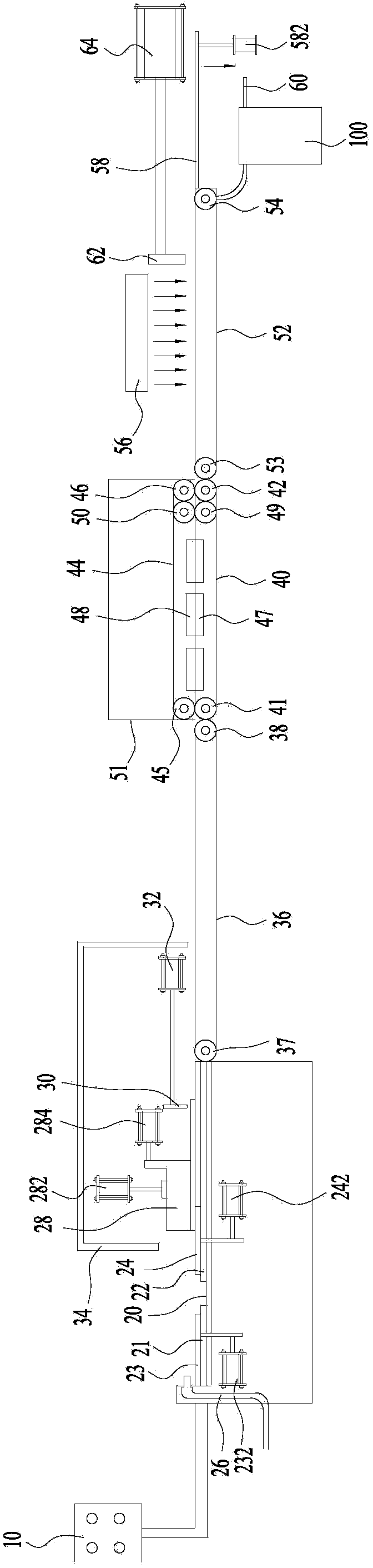 Device and system for continuously pressing and ironing clothing cut parts