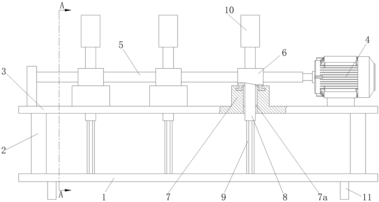 Jacking device for roller shaft