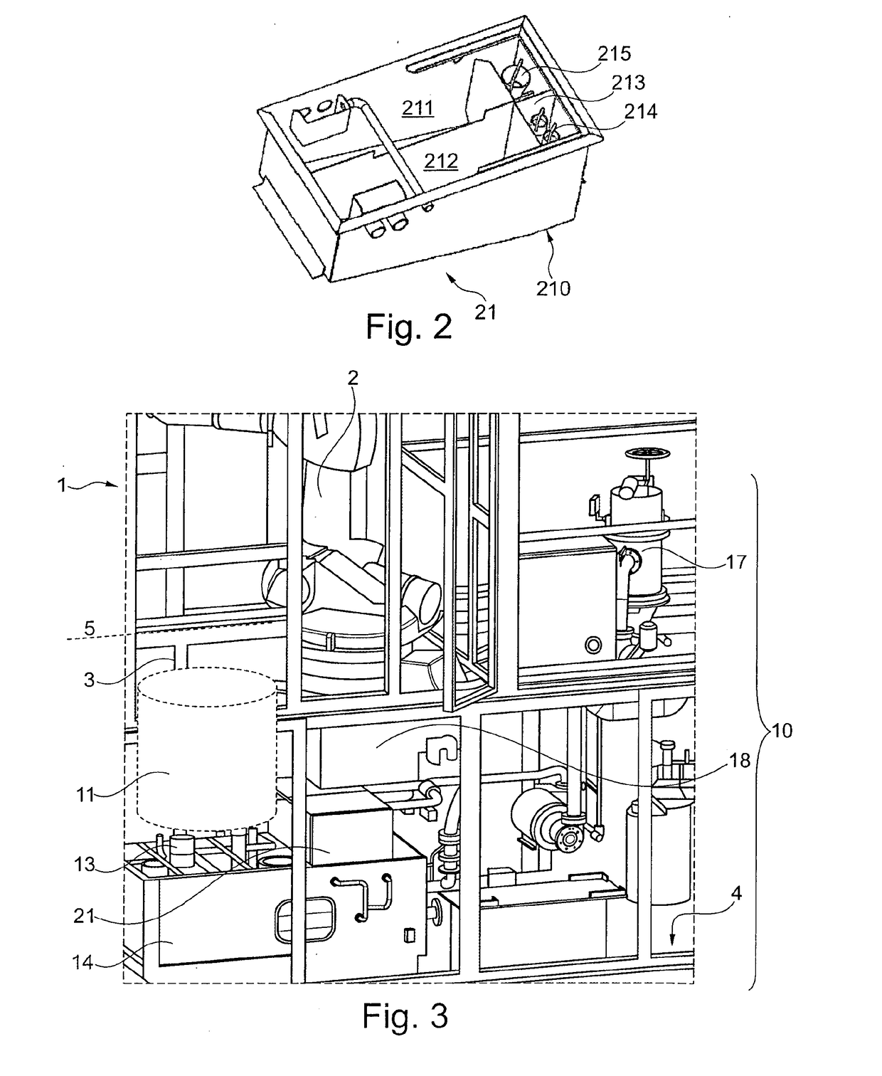 Industrial cleaning installation with a filter arrangement and corresponding process