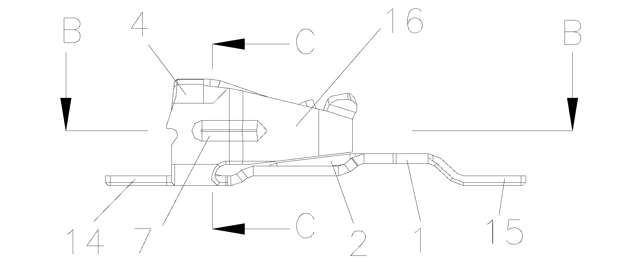 Wire clamping device with horn mouth