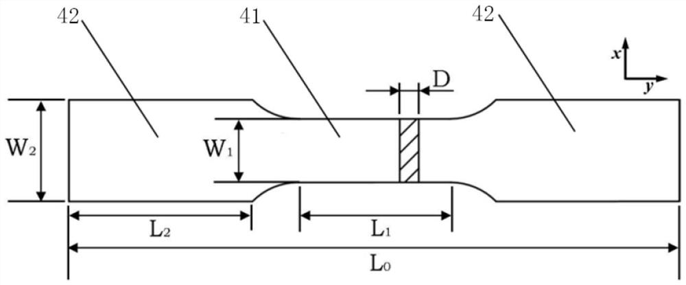 Mesoscale forming ultimate tensile sample, preparation method and mechanical measurement method