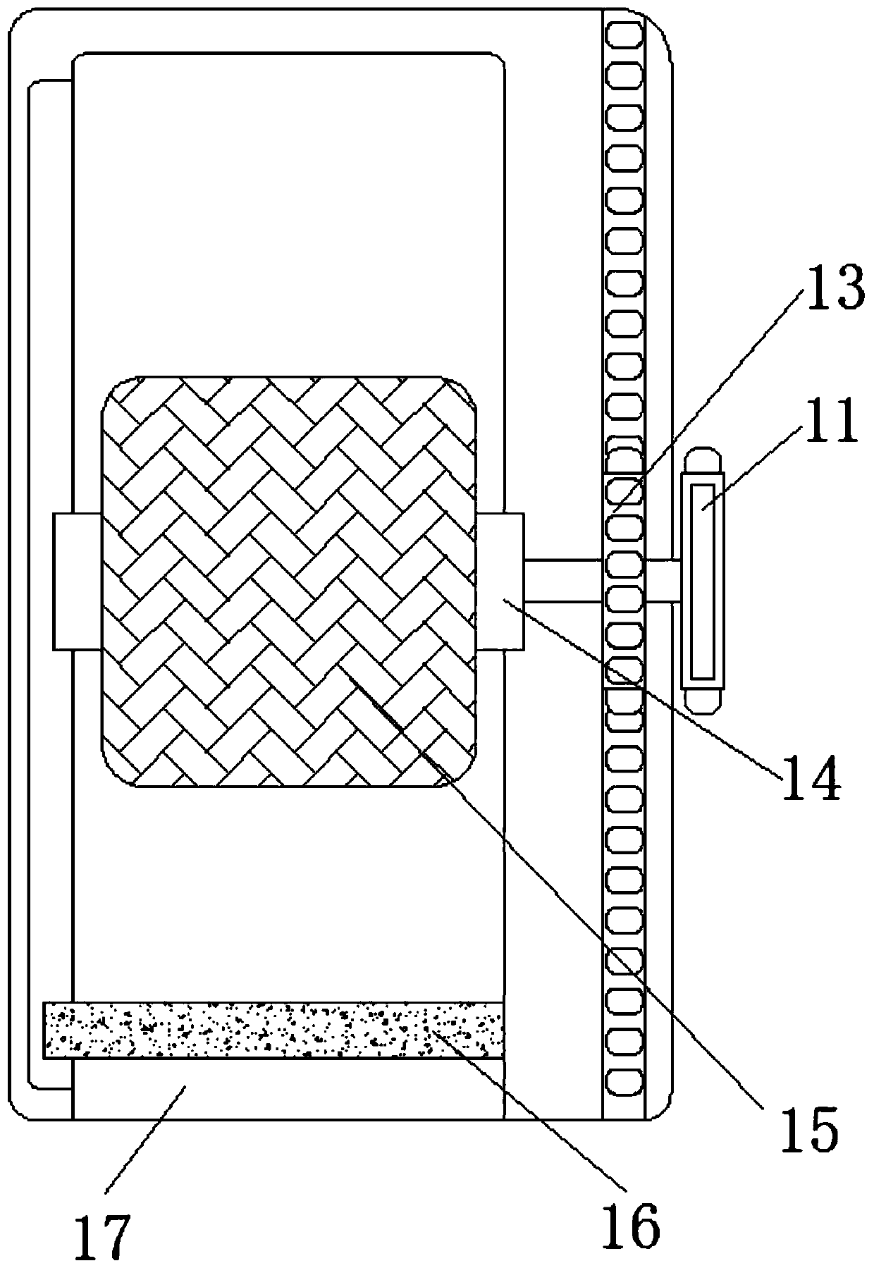 Even-grinding organic fireproof blocking material grinding device