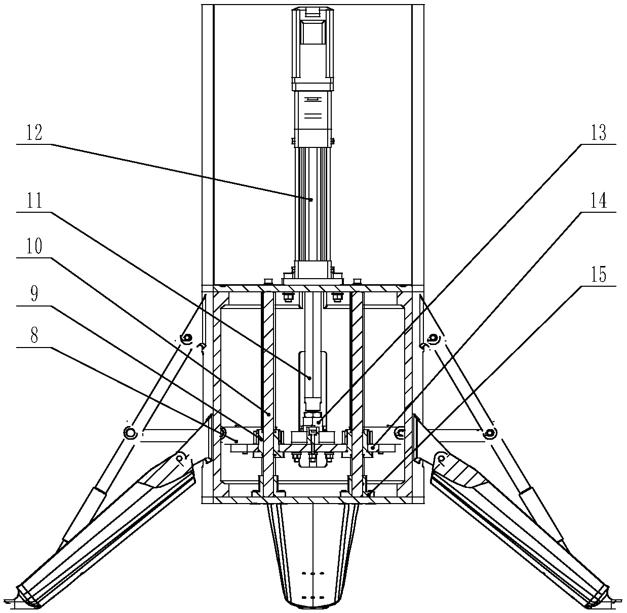 Electric retractable type rocket prototype supporting mechanism