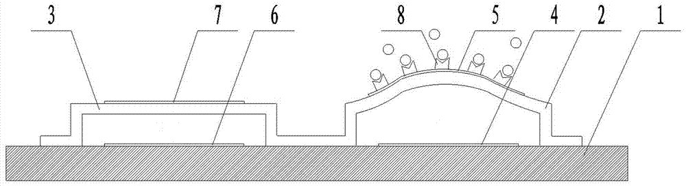 High-sensitivity environmental compensation type capacitive surface stress biosensor