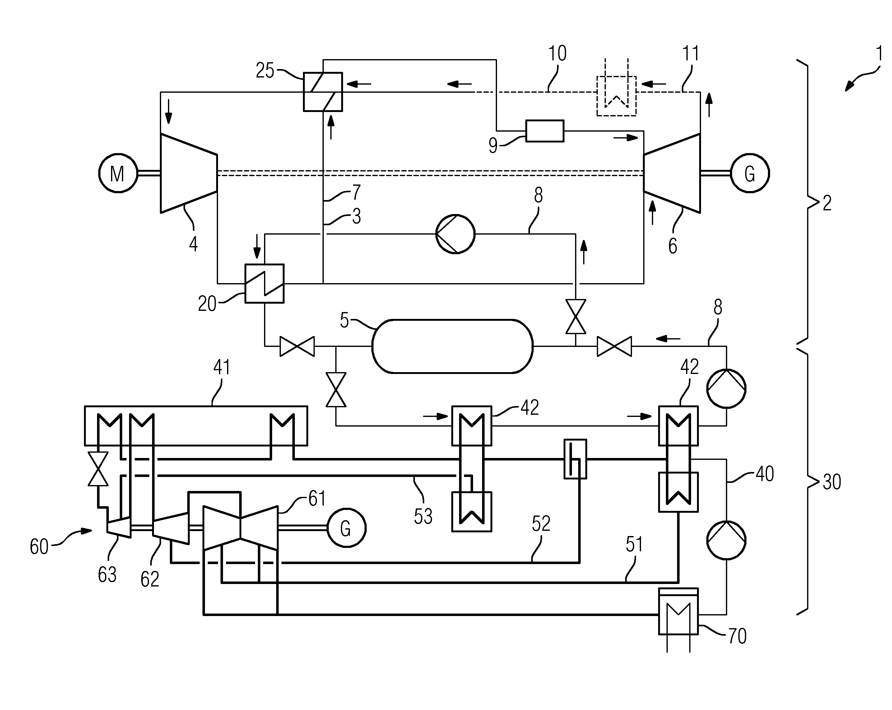 Energy storage apparatus for the preheating of feed water