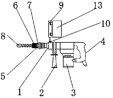 Handheld electric drill used for building