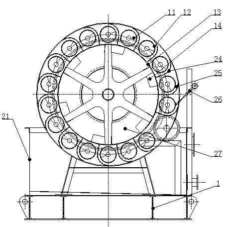 Co-rotating type cooling drum