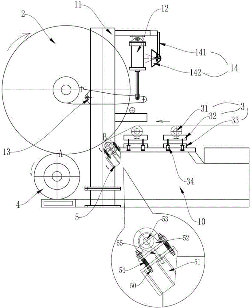 Paperboard forming device with guide roller