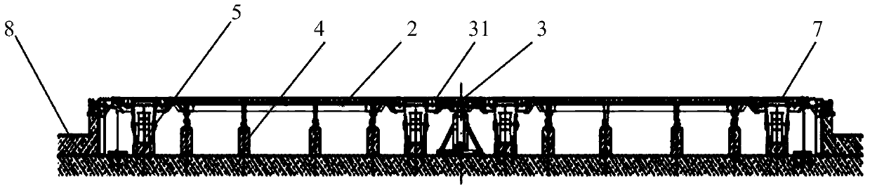 Template system used for overall pouring of large-area tunnel immersed tube