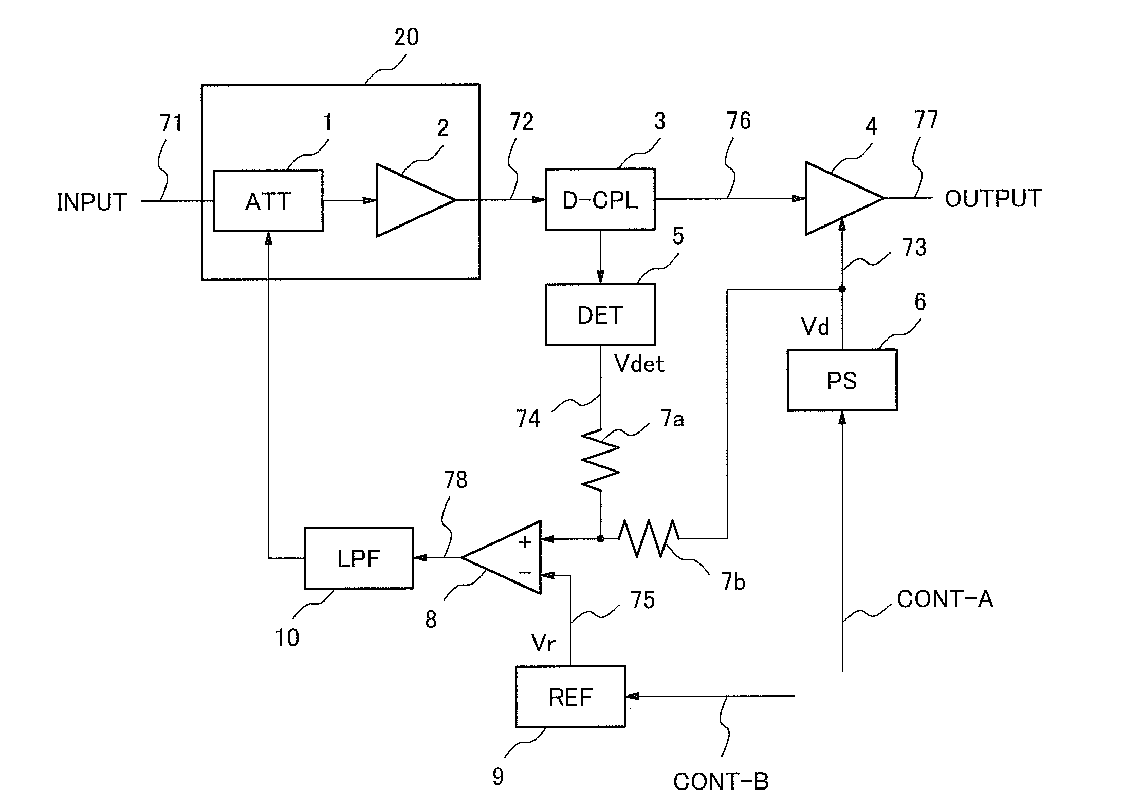 Power amplifier circuit, control method thereof and control program thereof