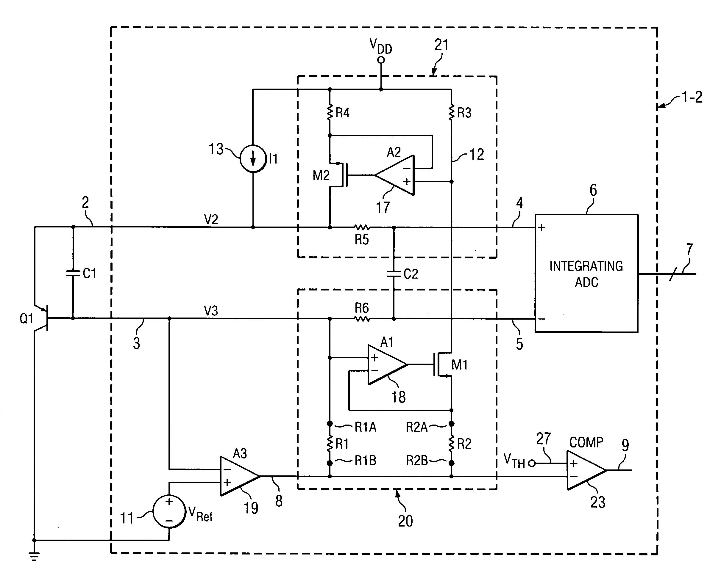 Circuit and method for beta variation compensation in single-transistor temperature sensor
