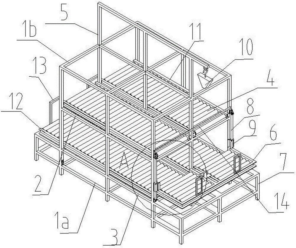 Novel bearing cap finished product box conveying rack