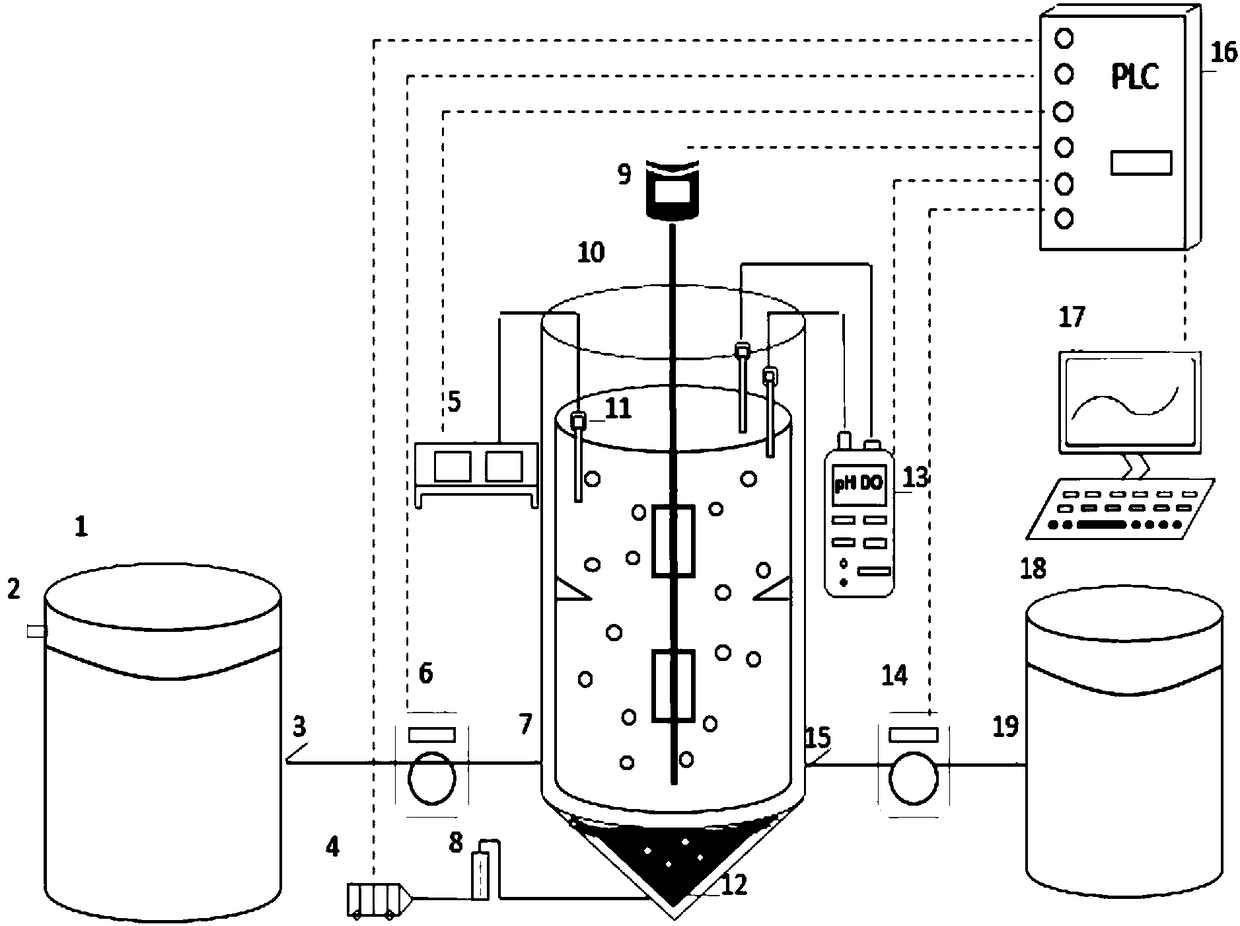 A biological treatment device and method for autotrophic deep denitrification of late-stage landfill leachate