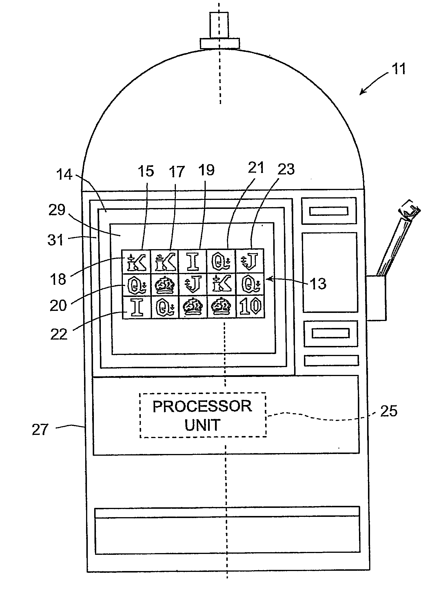 Method and system for changing illumination of gaming machine display to complement game outcome