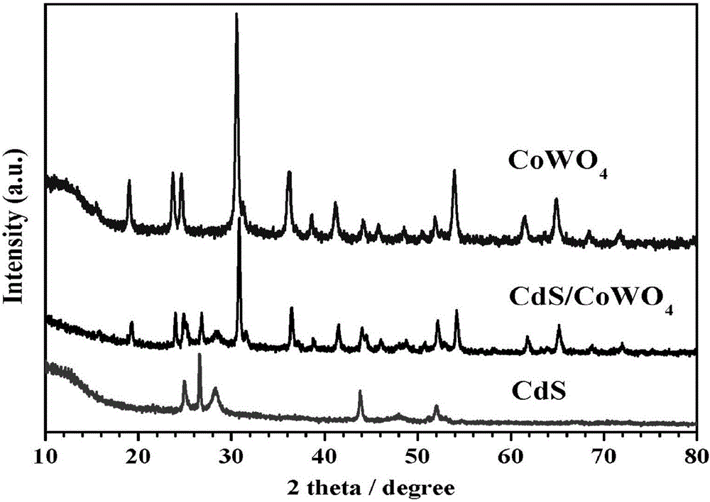 Method for preparing CdS/CoWO4 heterojunction composite photocatalyst