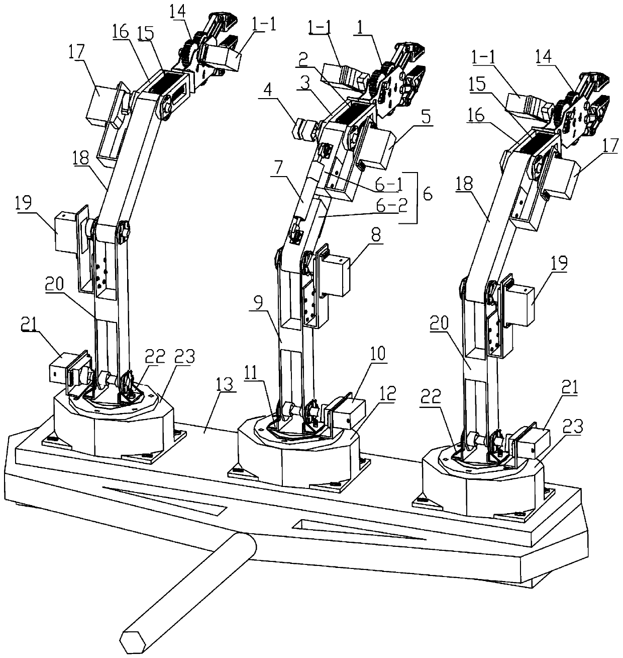 Three-point clamping-type vibration picking device