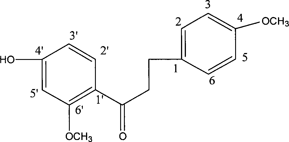 4'-hydroxy-4,6'-dimethoxy dihydrocharcone and method for synthesizing the same