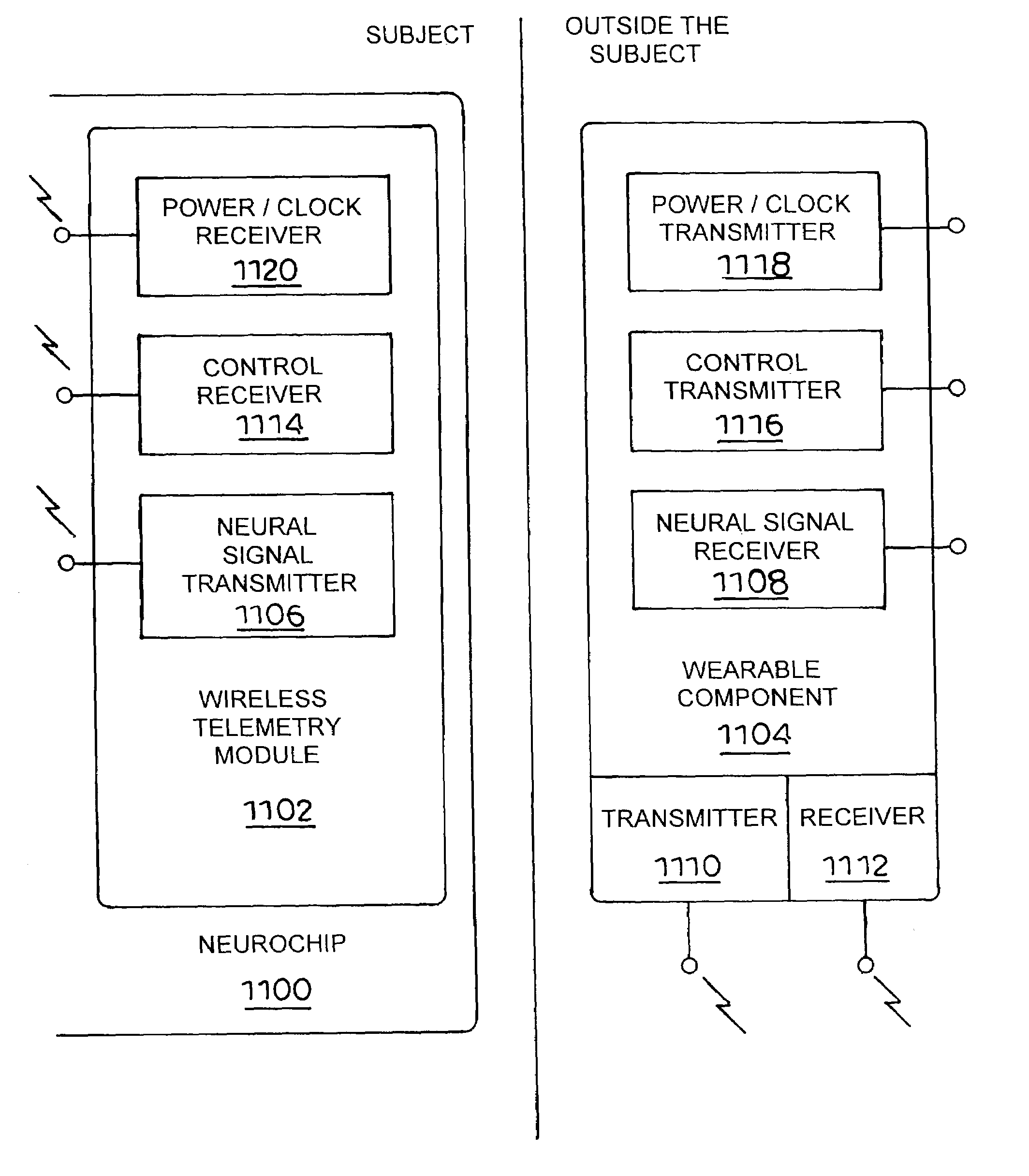 Apparatus for acquiring and transmitting neural signals and related methods