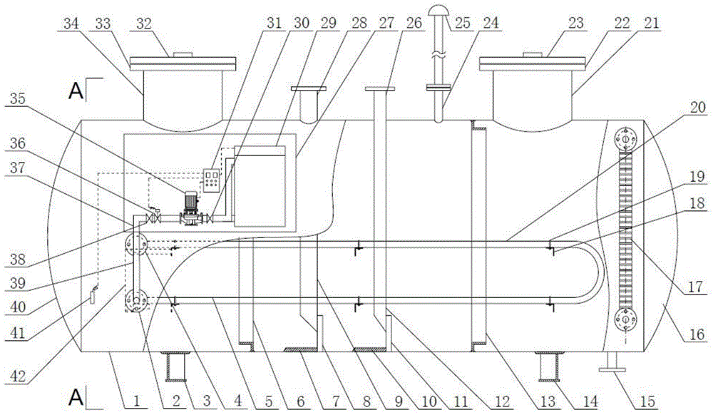 Heavy-oil transfer oil storage tank with heating function