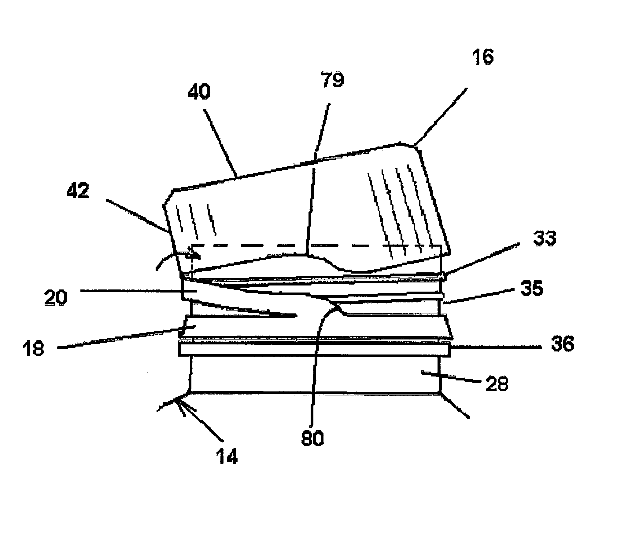 Closure with spring loaded tether docking