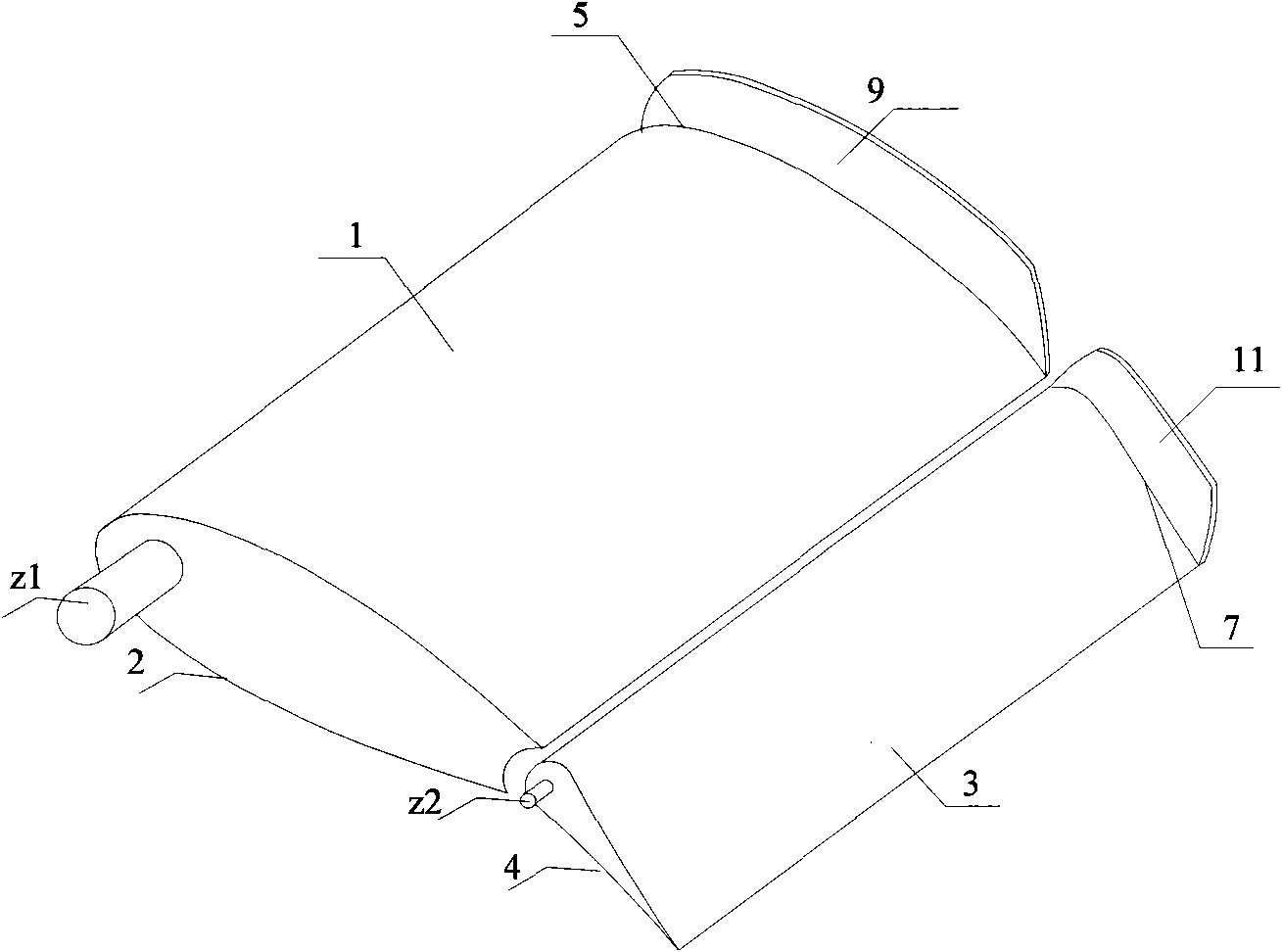 Drag-reducing device of anti-rolling fin of ship wing flap