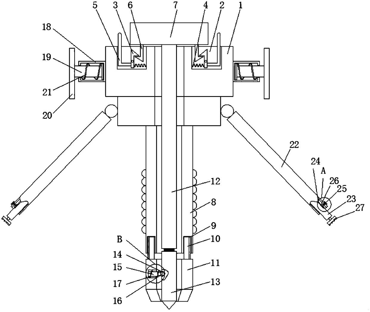 Medical pelvic floor surgical puncturing device