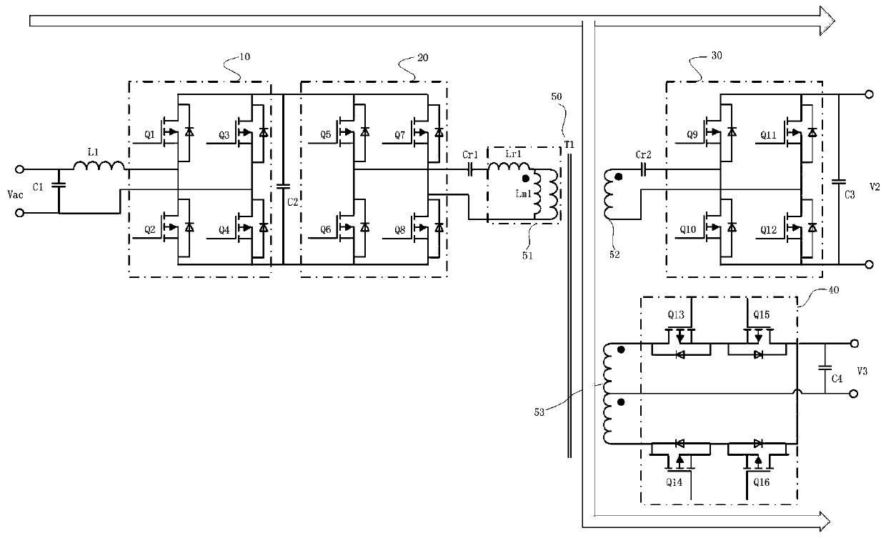 Bidirectional vehicle-mounted charger circuit integrated with DC/DC converter