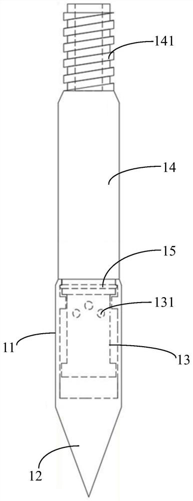 Sealed grouting front end device and grouting construction method